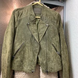 Olive green biker jacket